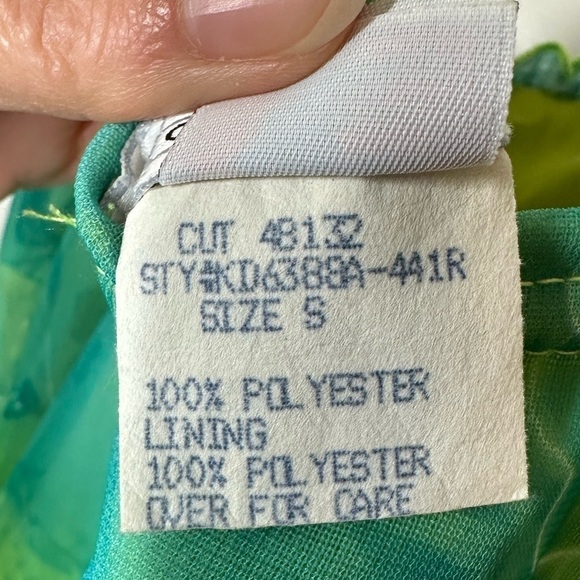 VINTAGE La Belle Lime Green Burnout Mini Dress Small - Picture 4 of 5